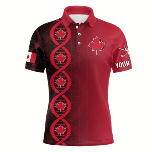 Goofygearprints Dna Canada 1St July Red Maple Leaves Mens Golf Polo Shirt Custom Patriotic Golf Tops For Men Style 3
