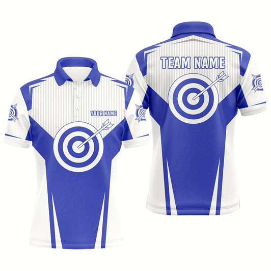Goofygearprints Blue Archery Jerseys Polo Shirts For Men Custom Team Name Archery Uniform Jerseys Shirts Style 1