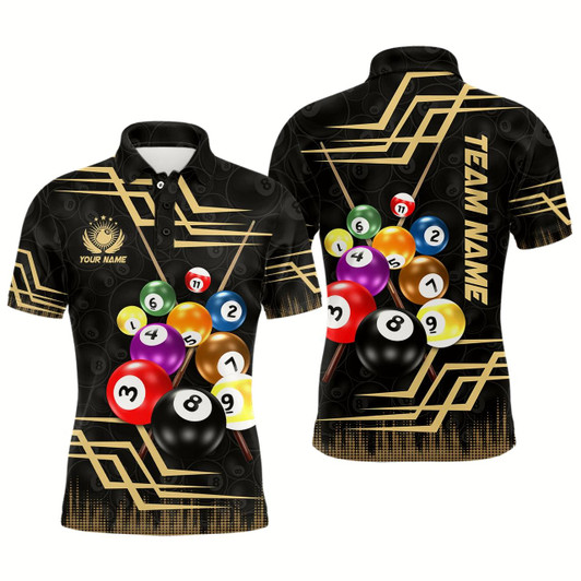 Goofygearprints Personalized 3D Billiard Balls Men Polo Shirts Custom Billiards Outfit Idea For Team Style 2