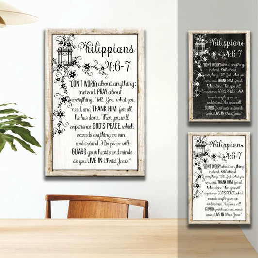 Philippians 4:6-7 Don’T Worry About Anything Nlt Wall Art Canvas Bible Verse Canvas Christian Inspirational Scripture