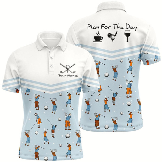 Goofygearprints Playing Golf Plan For The Day Blue Mens Polo Shirts Custom Cute Golf Shirts For Men Golf Gifts Style 2