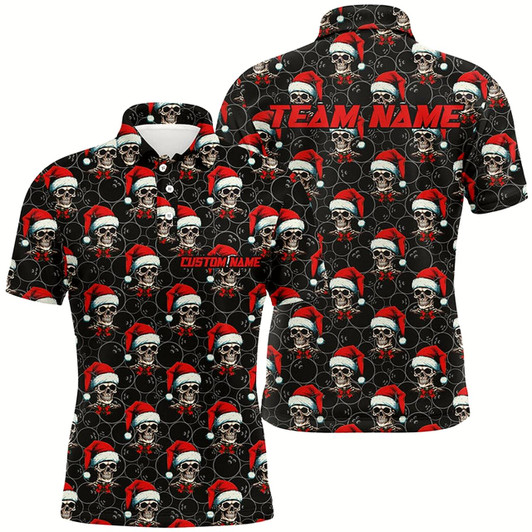 Goofygearprints Christmas Outfits For Bowling Team Custom Name Christmas Bowling Men Polo Shirts Funny Jerseys Style 2