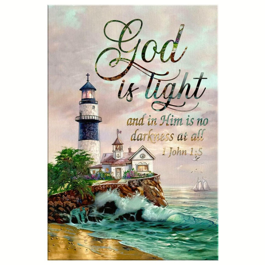 God Is Light 1 John 1:5 Kjv Canvas Wall Art Christian Bible Verse Prints Illuminating And Peaceful Wall Decor For