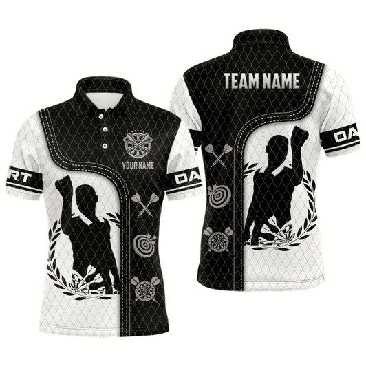 Goofygearprints Personalized Black White 3D All Over Print Mens Darts Jersey Shirt Shirts For Darts Player Style 2