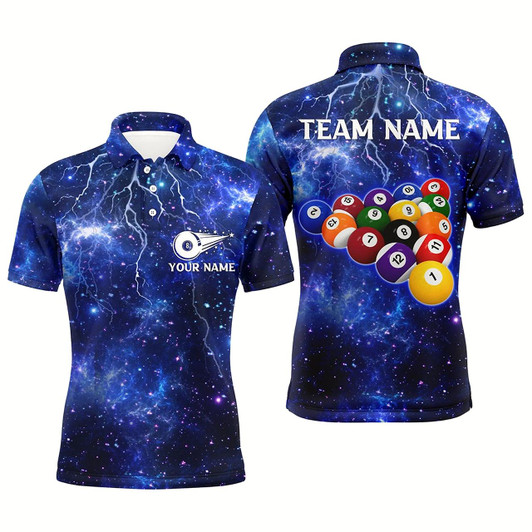 Goofygearprints Personalized Nany Lightning Thunder 3D Billiard Polo Shirts For Men Custom Billiard Jerseys Team