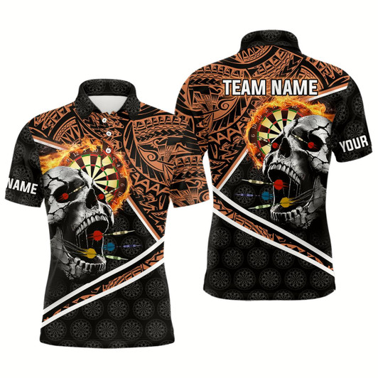 Goofygearprints Personalized Skull Dartboard Fire Tribal Dart Shirts For Men Custom Darts Team Shirt Dart Jerseys Style 1