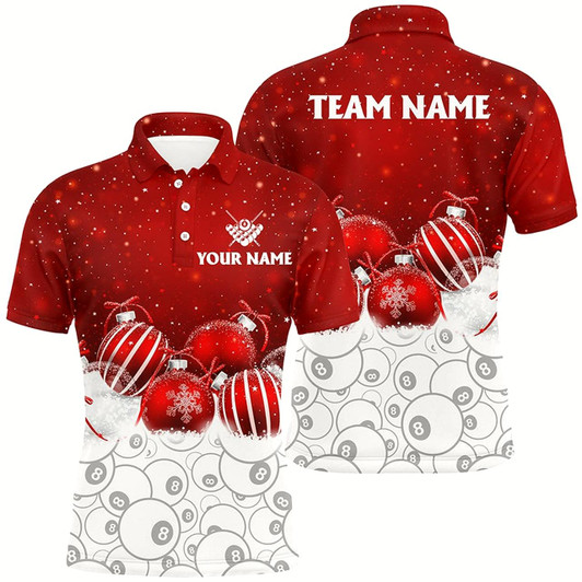 Goofygearprints Cute Christmas Shirts Customized Billiard 8 Ball Pool Pattern Men Polo Shirts Best Christmas Gifts Style 2