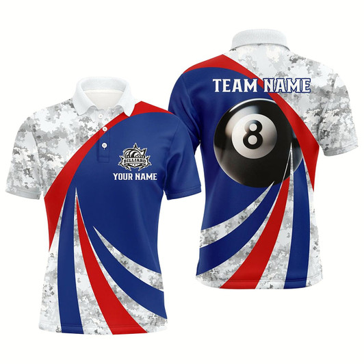 Goofygearprints Personalized Red And Blue Jerseys 8 Ball Pool Men'S Billiard Polo Shirts Custom Pool Jerseys Attire Style 1