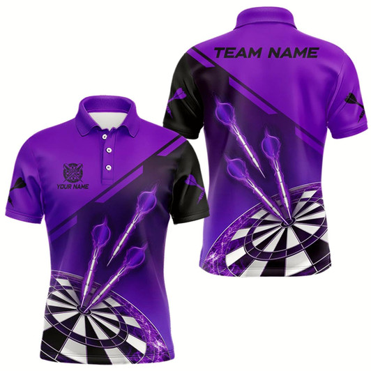 Goofygearprints Purple Darts Jersey For Men Custom Darts Team Shirt With Pocket Option Style 2
