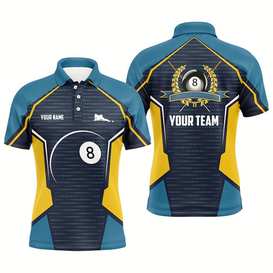 Goofygearprints Billiard Ball 8 Custom Name All Over Print Polo Shirts For Men, Custom Billiard Jersey For Player Style 2