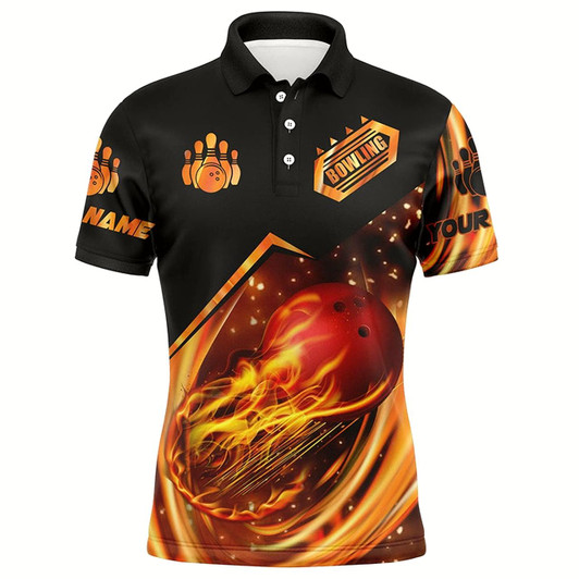 Goofygearprints Personalized Men'S Bowling Shirt Custom Name Flame Bowling Shirt, Bowling Team Shirts Bowling Jerseys Style 2
