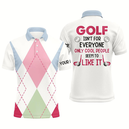 Goofygearprints Mens Golf Polo Shirts Custom Argyle Pattern Golf Isn'T For Everyone Only Cool People Seem To Like It