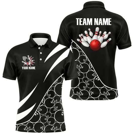 Goofygearprints Black And White Bowling Camo League Jerseys For Men Custom Retro Bowling Shirts For Team Bowlers