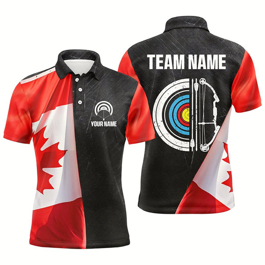 Goofygearprints Personalized Retro Canada Flag Archery Shirts For Men Custom Patriotic Archery Jersey For Archer Style 2