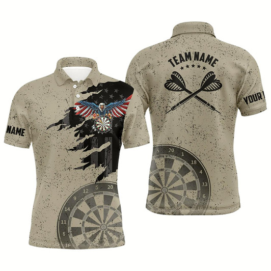 Goofygearprints Eagle Retro American Flag Patriotic Mens Darts Shirt Grunge Custom Dart Jerseys For Men
