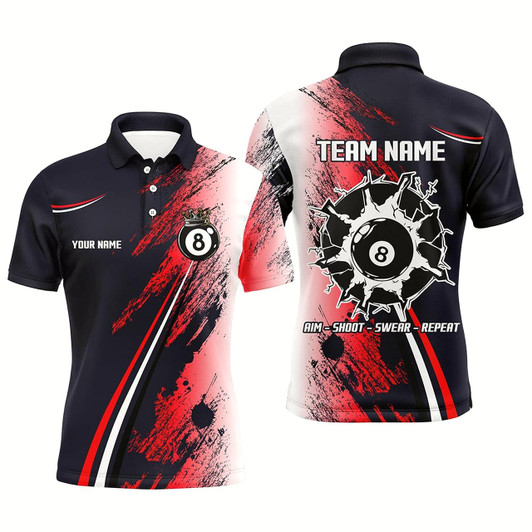 Goofygearprints Personalized 8 Ball Billiards Shirts For Men Custom 8 Ball Pool Jerseys Mens Billiard Shirts Style 2