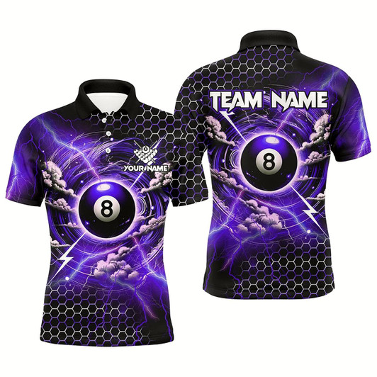 Goofygearprints Funny Storm Thunder 8 Ball Pool Custom Billiard Shirts For Men 8 Ball Shirt Billiard Jersey