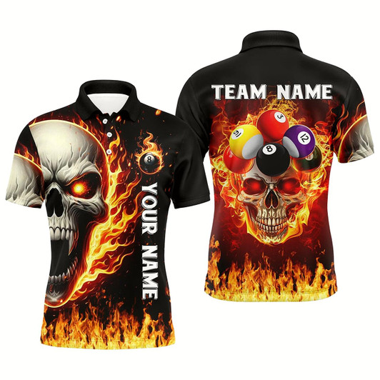 Goofygearprints Fire Flame Skull Billiard Balls Custom 3D Printed Men Billiard Shirts Team League Billiard Jerseys Style 3