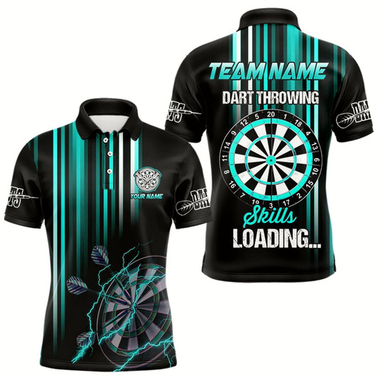 Goofygearprints Turquoise Throwing Skills Loading Custom Dart Shirt For Men, Pocket Option