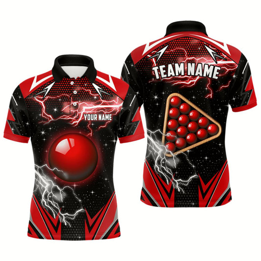 Goofygearprints Personalized Snooker Thunder Lightning 3D Printed Men Billiard Shirt, Snooker Billiard Jerseys