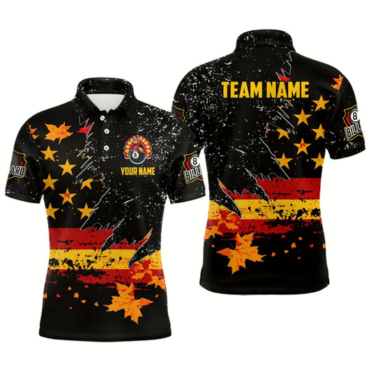 Goofygearprints Personalized Retro Autumn American Flag Men Billiard Jerseys Patriotic Thanksgiving Billiard Shirts
