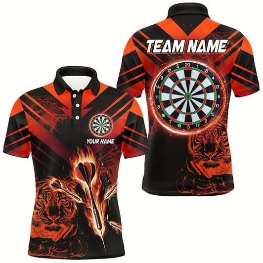 Goofygearprints Personalized Red Arrow Fire Custom Tiger Darts Shirts For Men, Darts League Shirts Dart Jerseys Style 1