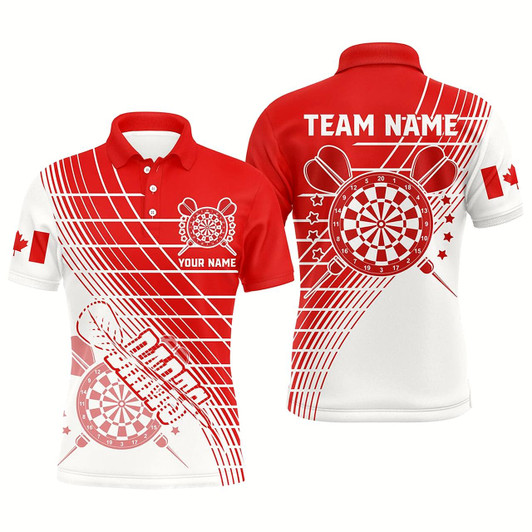 Goofygearprints Personalized Patriotic Canada Flag Darts Shirts For Men Custom Canada Darts Team Jerseys Attire
