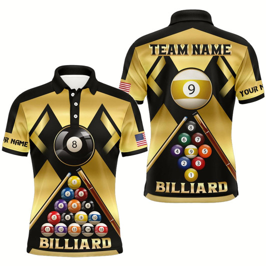 Goofygearprints Personalized Yellow Billiard Ball 8 Ball 9 Sport Jerseys For Men, Unique Billiard Shirts For Team