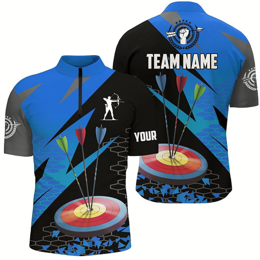 Goofygearprints Personalized Archery Arrows 3D Men Quarter-Zip Shirts, Hunting Bow Archery Jerseys Shirts Style 1