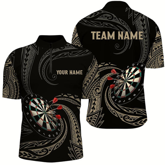 Goofygearprints Personalized Roll Tribal Darts Quarter Zip Shirt Custom Darts Shirts For Men Dart Jerseys Style 2