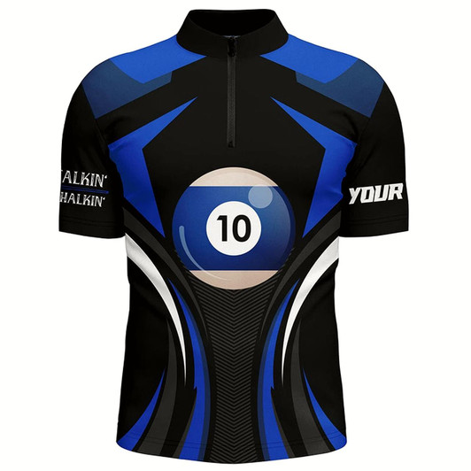 Goofygearprints Personalized Customized Less Talkin More Chalkin Billiard 10 Ball 3D Quarter-Zip Shirts For Men