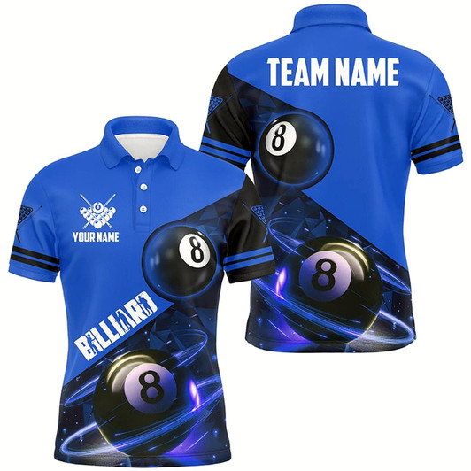 Goofygearprints Blue 8 Ball Pool Billiard Jersey For Men Custom Billiard Pool Shirts Team League Billiard Uniform