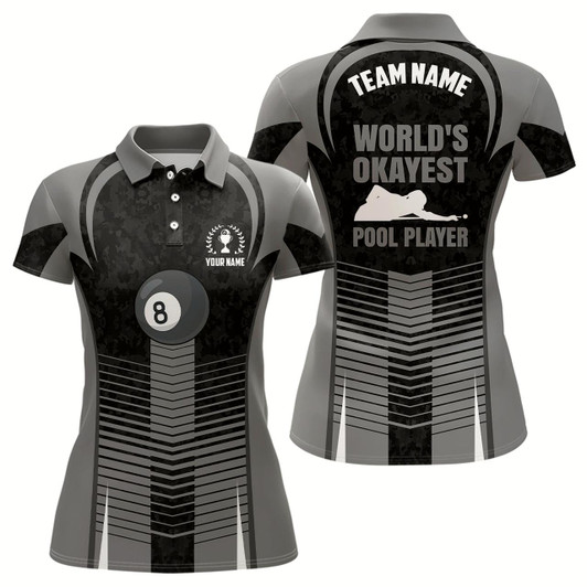 Goofygearprints 8 Ball Billiard Funny Pool Player Custom Billiard Polo Shirts For Women, Custom Billiards Jersey
