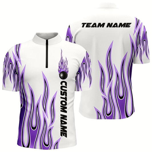 Goofygearprints Personalized Flame Bowling Shirts For Men And Women, Bowling Ball Custom Bowling Team Shirt Style 3