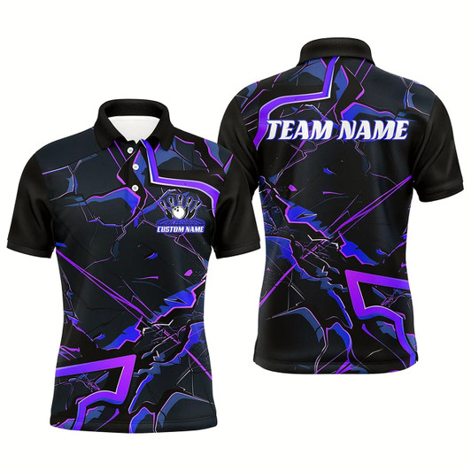 Goofygearprints Blue And Purple Custom Bowling Team Shirts For Men And Women, Bowling Tournament Outfits
