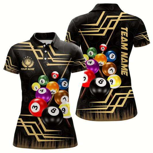 Goofygearprints Personalized 3D Billiard Balls Women Polo Shirts Custom Billiards Outfit Idea For Team Style 1