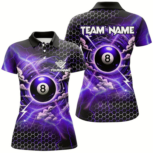 Goofygearprints Funny Storm Thunder 8 Ball Pool Custom Billiard Shirts For Women 8 Ball Shirt Billiard Jersey