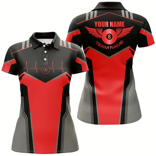 Goofygearprints Personalized Billiard 8 Ball Wings Short Sleeve Women'S Shirts, Billiard Jerseys Tournament Style 2