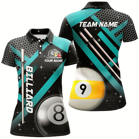 Goofygearprints Black Jerseys Billiard 8 Ball & 9 Ball Women Pool Shirts Custom Unique Billiard Uniform Style 2
