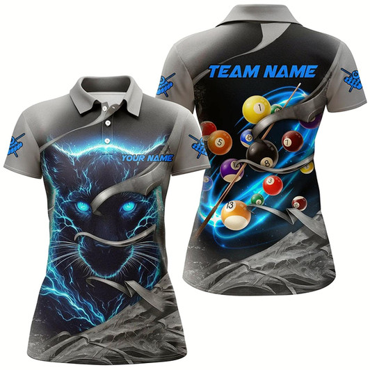 Goofygearprints Personalized Panther Lightning 3D Billiard Balls Pool Shirts For Women, Billiard League Jerseys Style 3