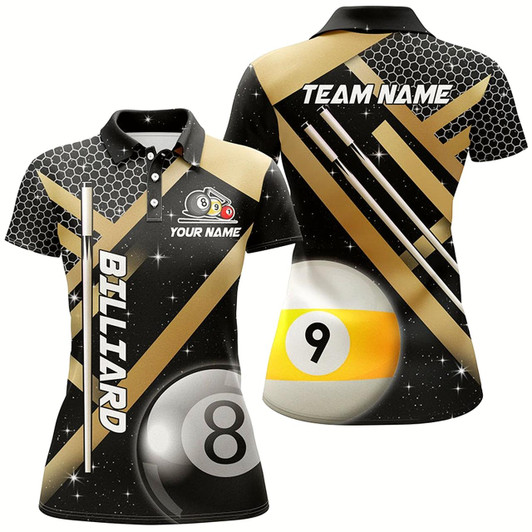 Goofygearprints Black Jerseys Billiard 8 Ball & 9 Ball Women Pool Shirts Customized Unique Billiard Uniform Style 2