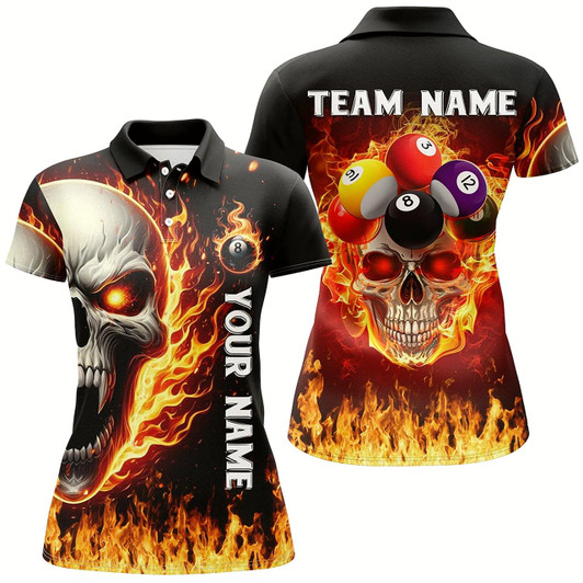 Goofygearprints Fire Flame Skull Billiard Balls Custom 3D Printed Women Billiard Shirts Team League Billiard Jerseys