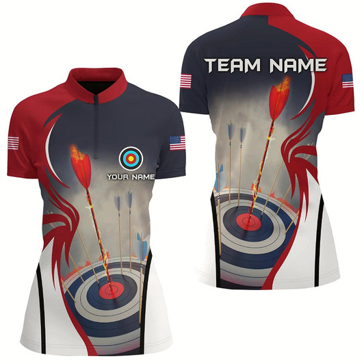 Goofygearprints Customized Jersey Archery Target 3D Women Quarter-Zip Shirts Best Performance Archery Shirts