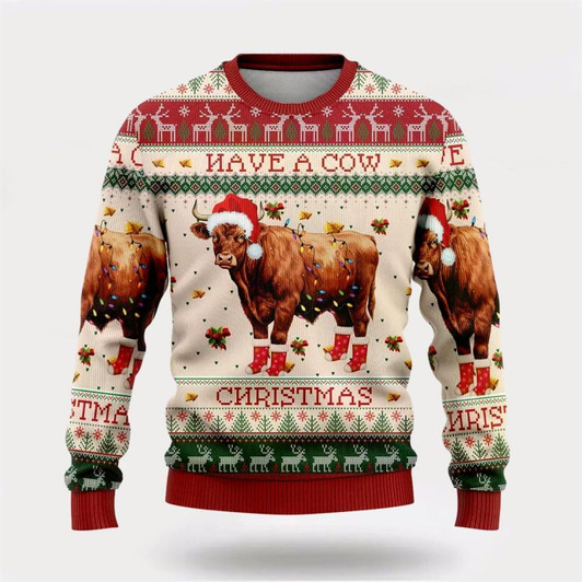 Goofygearprints Red Angus Cows Funny Ugly Christmas Sweater, Farm Sweater, Christmas Gift, Best Winter Outfit Christmas