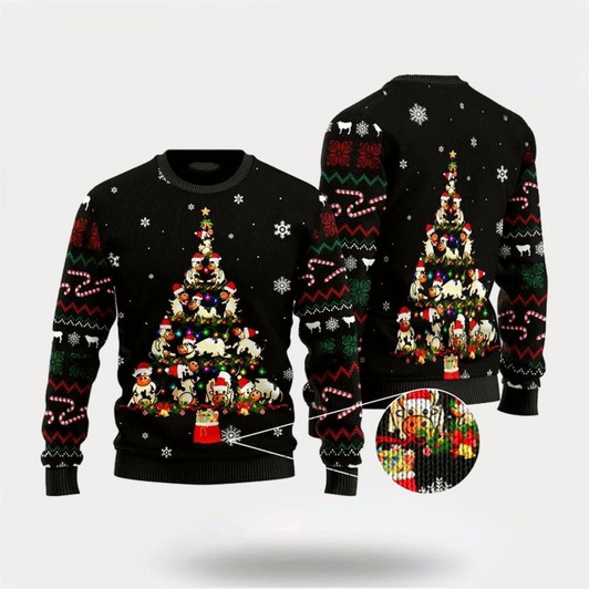 Goofygearprints Cute Cow Merry Christmas Ugly Christmas Sweater, Farm Sweater, Christmas Gift, Best Winter Outfit Christmas
