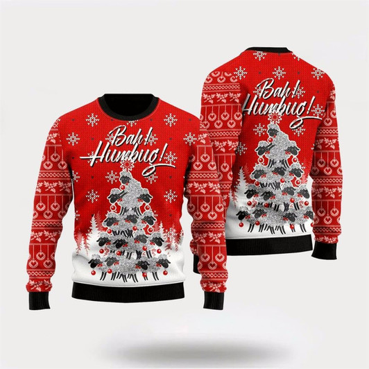 Goofygearprints Bah Humbug Sheep Xmas Ugly Christmas Sweater, Farm Sweater, Christmas Gift, Best Winter Outfit Christmas