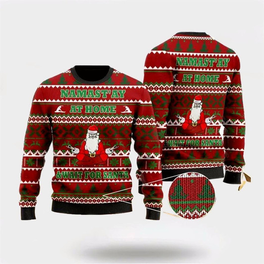 Goofygearprints Yoga With Santa Claus Ugly Christmas Sweater For Men And Women, Best Gift For Christmas, The Beautiful Winter Christmas Outfit