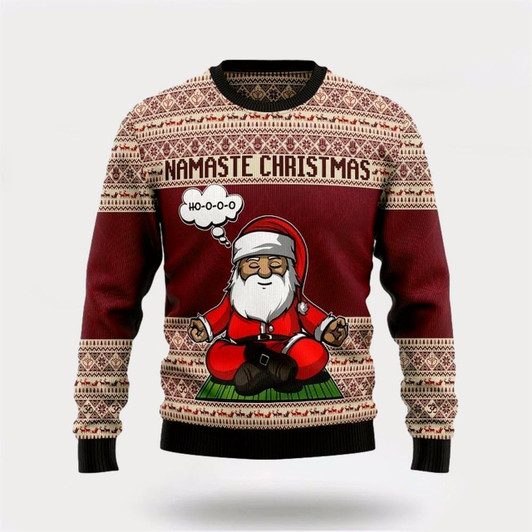 Goofygearprints Yoga Santa Clause Ugly Christmas Sweater For Men And Women, Best Gift For Christmas, The Beautiful Winter Christmas Outfit