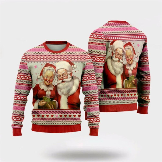 Goofygearprints Santa Claus Couples Ugly Christmas Sweater For Men And Women, Best Gift For Christmas, The Beautiful Winter Christmas Outfit