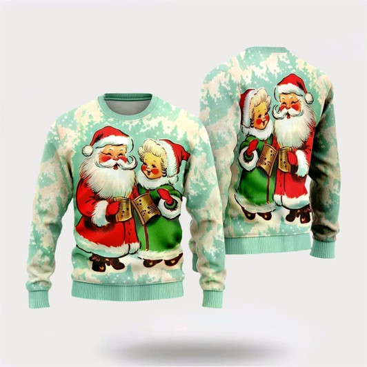 Goofygearprints Lovely Santa Couples Ugly Christmas Sweater For Men And Women, Best Gift For Christmas, The Beautiful Winter Christmas Outfit